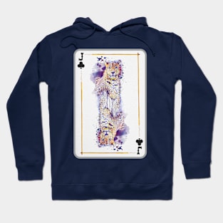 Leopard Head Jack Of Clubs Playing Card Hoodie